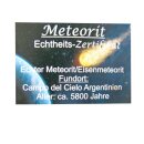Meteorit Anhänger mit einer Metallöse mit Echtheitszertifikat ca. 20 -22 mm, ca. 8 - 10 g