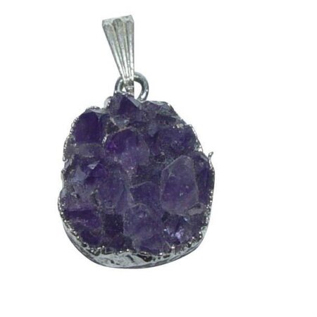Amethyst Anhänger kleines Drusensegment in silberner Einfassung