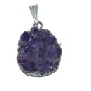 Amethyst Anhänger kleines Drusensegment in silberner...