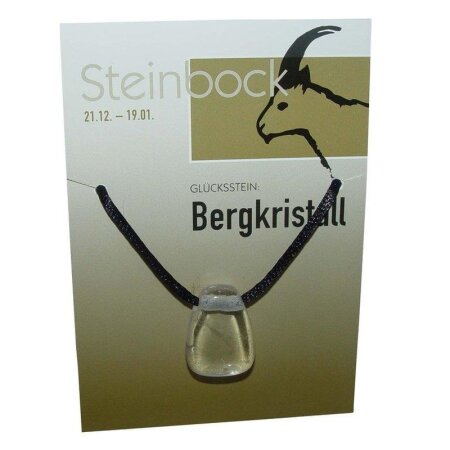 Steinbock Sternzeichen Karte 22.12. - 20.01.Glücksstein Bergkristall