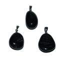 Turmalin Schörl schwarz  gebohrt als Anhänger ca. 25 x 15 mm