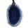 Achatscheibe Anh. in BLAU mit schwarzem Textilband ca.40x30mm