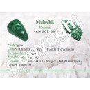 Malachit Anhänger oval in silberfarbenem Metall gefasst Größe: S ca. 25x18 mm