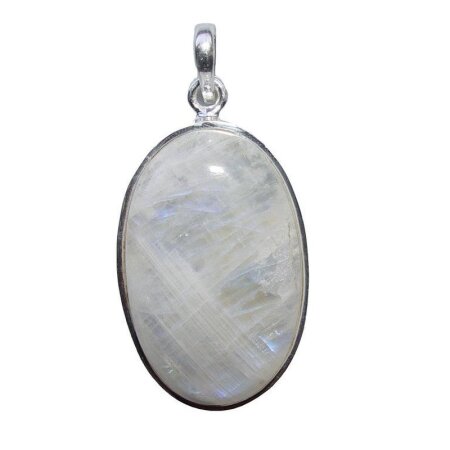 Regenbogenmondstein Anhänger oval 925er Silber A*...