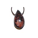 Granat Amphibolit Trommelstein Tropfen gebohrt (2,5 mm) ca. 35 x 20 mm Anhänger Edelstein