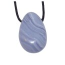 Chalcedon Anhänger flacher Trommelstein ca. 30 x 20...