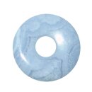Chalcedon 30 mm Ø Donut Anhänger rund schöne hellblau Farbe mit Maserung