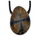 Chiastolith Trommelstein Tropfen gebohrt (2,5 mm) ca. 35...