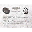 Hypersthen Anhänger flacher Trommelstein ca. 30 x 20 mm in Tropfen Form mit Bohrung: ca. 2,5 mm