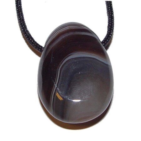 Botswana Achat Anhänger Trommelstein flach ca. 30 x 20 mm mit Bohrung: ca 2,5 mm