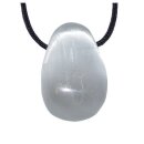 Selenit Trommelstein Tropfen gebohrt (2,5 mm) ca. 30 x 20...