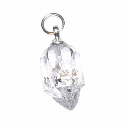Herkimer Diamant Anhänger eine Varietät des Bergkristall natur gewachsen Mini ca. 10 x 7 mm
