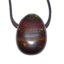 Tigereisen Anhänger flacher Trommelstein ca. 30 x 20 mm mit Bohrung: ca. 2,5 mm