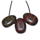 Tigereisen Trommelstein Tropfen gebohrt (2,5 mm) ca. 30 x 20 mm Anhänger Edelstein