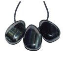 Falkenauge Trommelstein Tropfen gebohrt (2,5 mm) ca. 30 x...