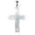 Perlmutt Kreuz Anhänger ca. 25x18mm natur - champagner Farben mit silberfarbener Öse