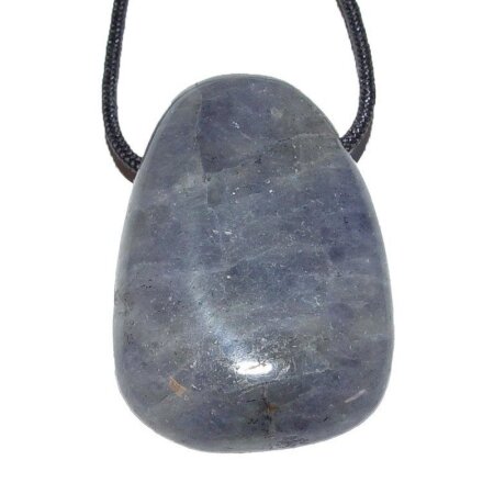 Iolith auch Wassersaphir genannt Anhänger XL flacher Trommelstein ca. 40x30x15 mm mit Bohrung
