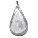Bergkristall Tropfen Anhänger mit silberfarbener Metallöse XL ca. 35 - 40 mm plus Öse ca. 8mm