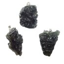 Moldavit Anhänger Natur Stück ugs auch Glas-Meteorit genannt ca. 22-25 mm  925er Silber
