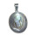 Operculum (Shiva - Auge) mit Paua Shell Muschel 925er Silber Anhänger oval ca. 20 x 25 mm
