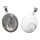Operculum (Shiva - Auge) mit Paua Shell Muschel 925er Silber Anhänger oval ca. 20 x 25 mm