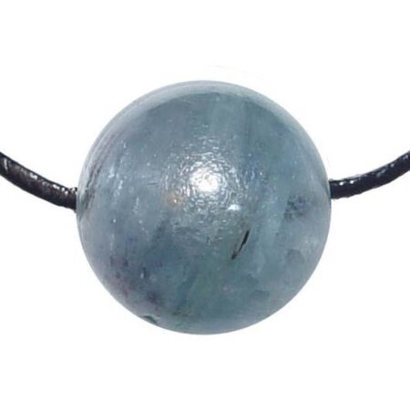 Disthen blau Kyanit Kugel Anhänger Ø ca. 12 mm mit 1,5mm...