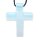 Opalith (Glas,syntetisch) Kreuz Anhänger Edelsteinkreuz ca. 45x34x8 mm Bohrung 2,5 mm