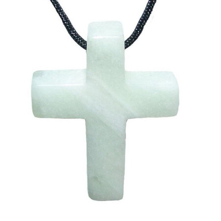 Jade/Serpentin Kreuz  Anhänger XL ca. 45 x 35 x 8 mm mit Bohrung ca. 2,5 mm
