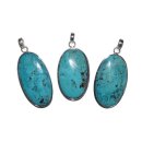 Chrysokoll XL Anhänger in 925er Silber ca. 40 x 25...