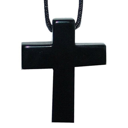 Onyx Kreuz Anhänger ca. 45 x 35 x 8 mm mit einer ca. 2,5 mm Bohrung