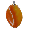 Achat Anhänger orange u. silberfarbenem Clip ca....