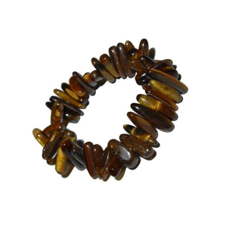 Tigerauge braun Stäbchen Armband auf Stretchband