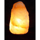 2,0 - 3,0 kg Salzlampe Bosalla® mit Palisander-Holz Sockel, Salz Leuchte mit 175 cm Kabel weiß