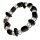 Rauchquarz kombiniert mit Onyx und  Perle Armband auf Stretchband