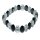 Rauchquarz facettiertes Armband kombiniert mit Bergkristall auf Stretchband