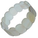 Perlmutt Armband, Schimmer Natur weiß Edelstein elastisch