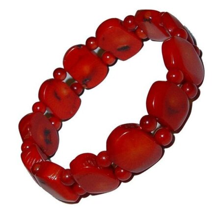 Bambus Ast Koralle Armband Edelstein elastisch