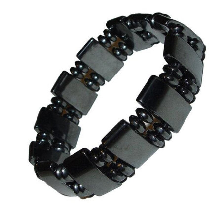 Magnet Armband aus magnetisiertem Hämatit auf Stretchband