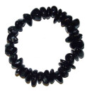 Turmalin schwarz Schörl Armband polierte Trommelsteine ca. 6 - 8 mm auf Stretchband