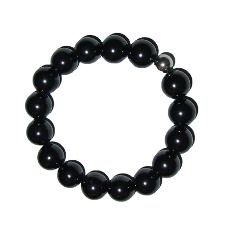 Shungit Armband schönes 12 mm Kugel A* Qualität Edelstein elastisch