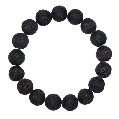Lava Armband schönes Kugelarmband 14 mm auf Stretchband