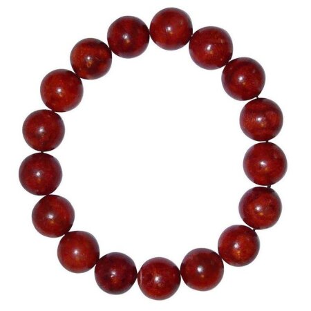 Schaumkoralle Armband Kugel ca. 12 mm Ø auf Stretchband