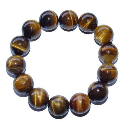 Tigerauge Kugel Armband 14 mm wunderschöner Schimmer A*extra Qualität