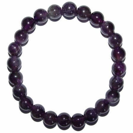 Amethyst Kugelarmband Armband mit 8mm Kugeln ca. 19cm schöne dunkle lila Farbe