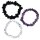 3 Stück Trommelstein Armbänder AURA SCHUTZ : Bergkristall Amethyst & schwarzer Turmalin Schörl