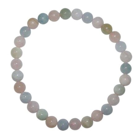 Aquamarin und Morganit Armband 6mm Ø Kugel