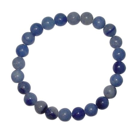 Blauquarz 10 mm Ø Kugel Armband schöne blaue Maserung auf Stretchband