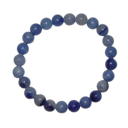 Blauquarz 8 mm Ø Kugel Armband schöne blaue Maserung auf Stretchband