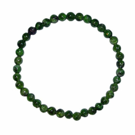 Diopsid grün Armband 5 mm Ø Kugel auf elastischem Band