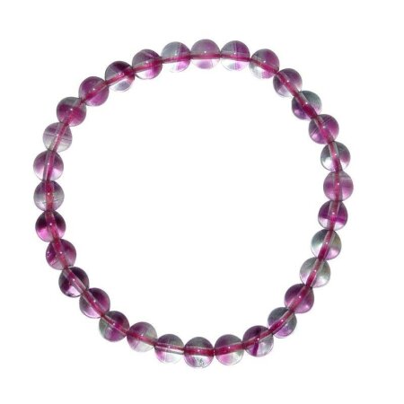 Fluorit Armband lila (pink) 6 mm Ø Kugel Edelsteinarmband schöner klarer Fluorit